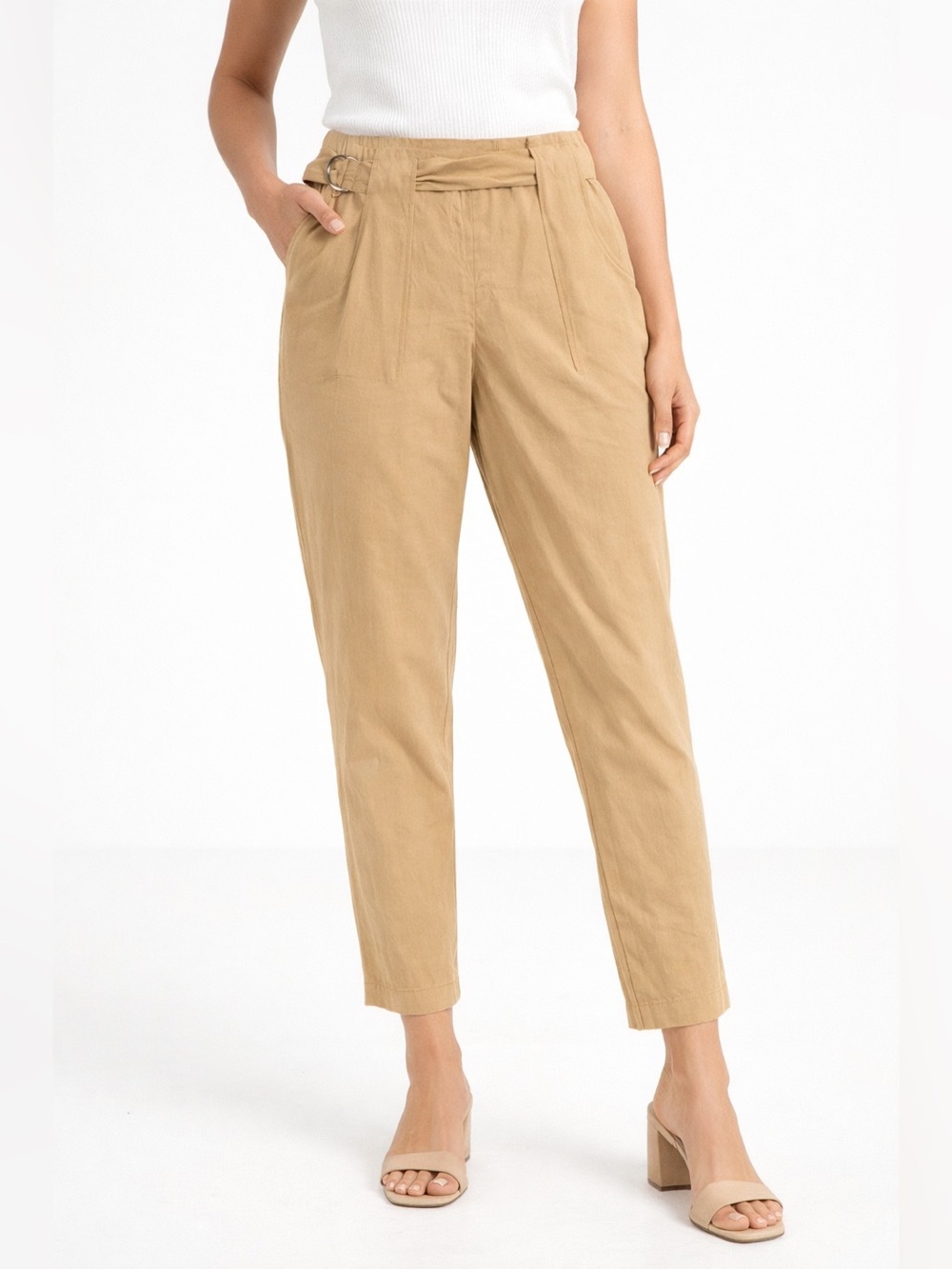 Like an Angel Khaki Ankle Dress Pants with Belt XL
